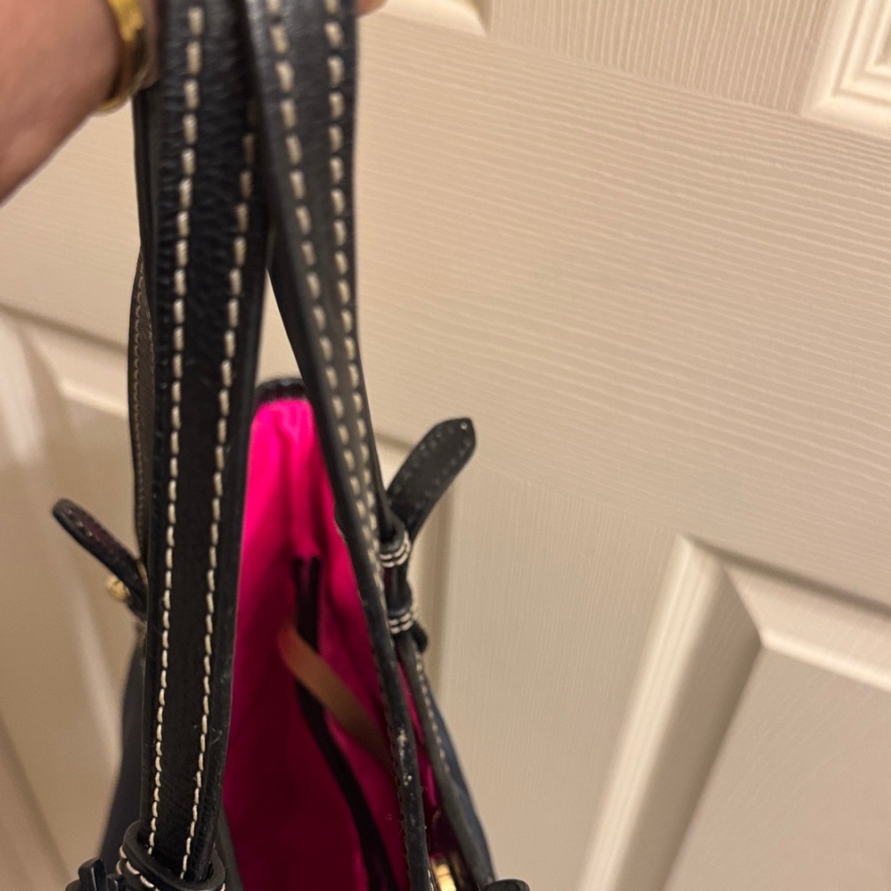 Dooney & Bourke Black Nylon Tote with Brown Suede Base - Picture 13 of 13